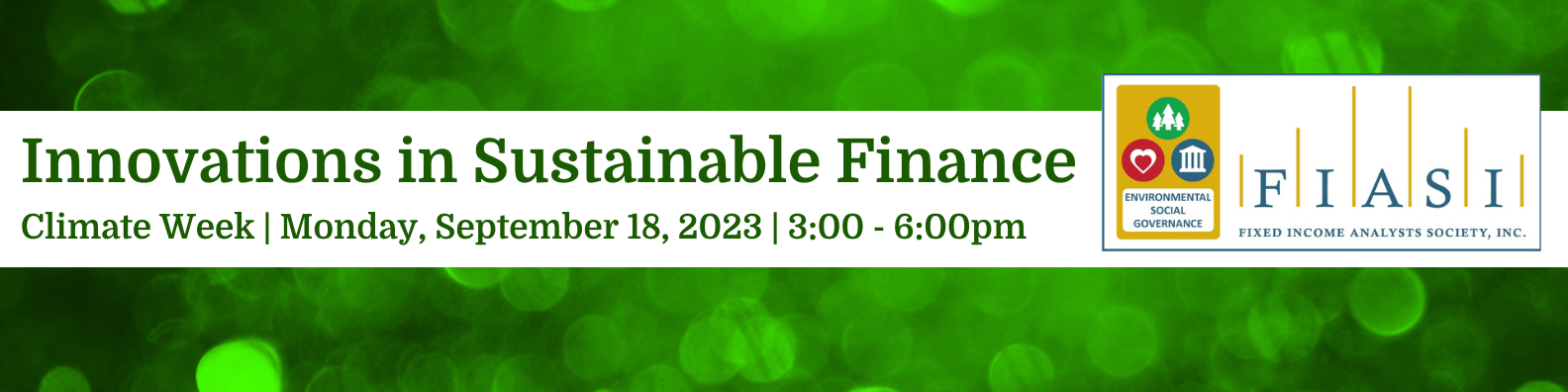 Innovations in Sustainable Finance